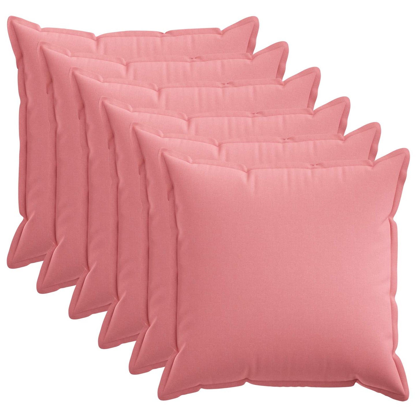 Cushion Cover 6 pcs HOUTEN Pink 80 x 80 cm Faux Linen