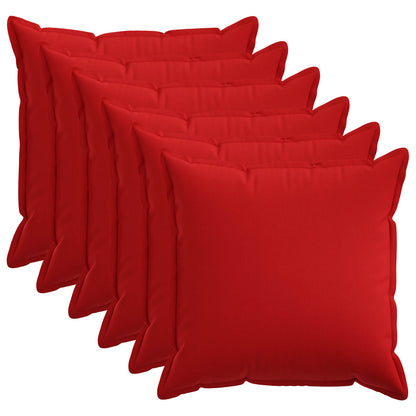 Cushion Cover 6 pcs HOUTEN Red 80 x 80 cm Faux Linen