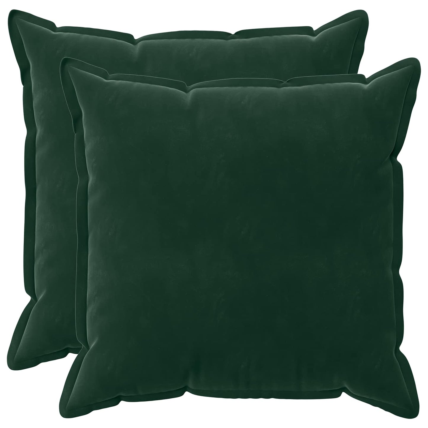 Cushion Cover 2 pcs HOUTEN Dark Green 80 x 80 cm Velvet