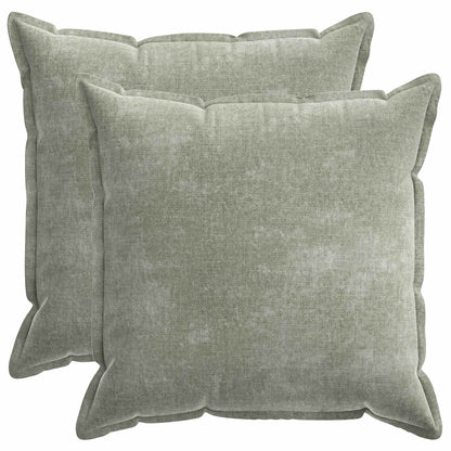 Cushion Cover 2 pcs HOUTEN Green 80 x 80 cm Chenille Fabric