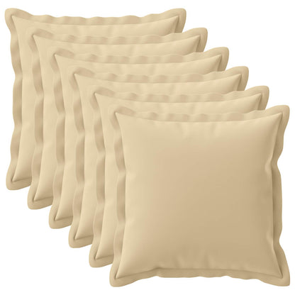 Cushion Cover 6 pcs HOUTEN Beige 80 x 80 cm Polyester