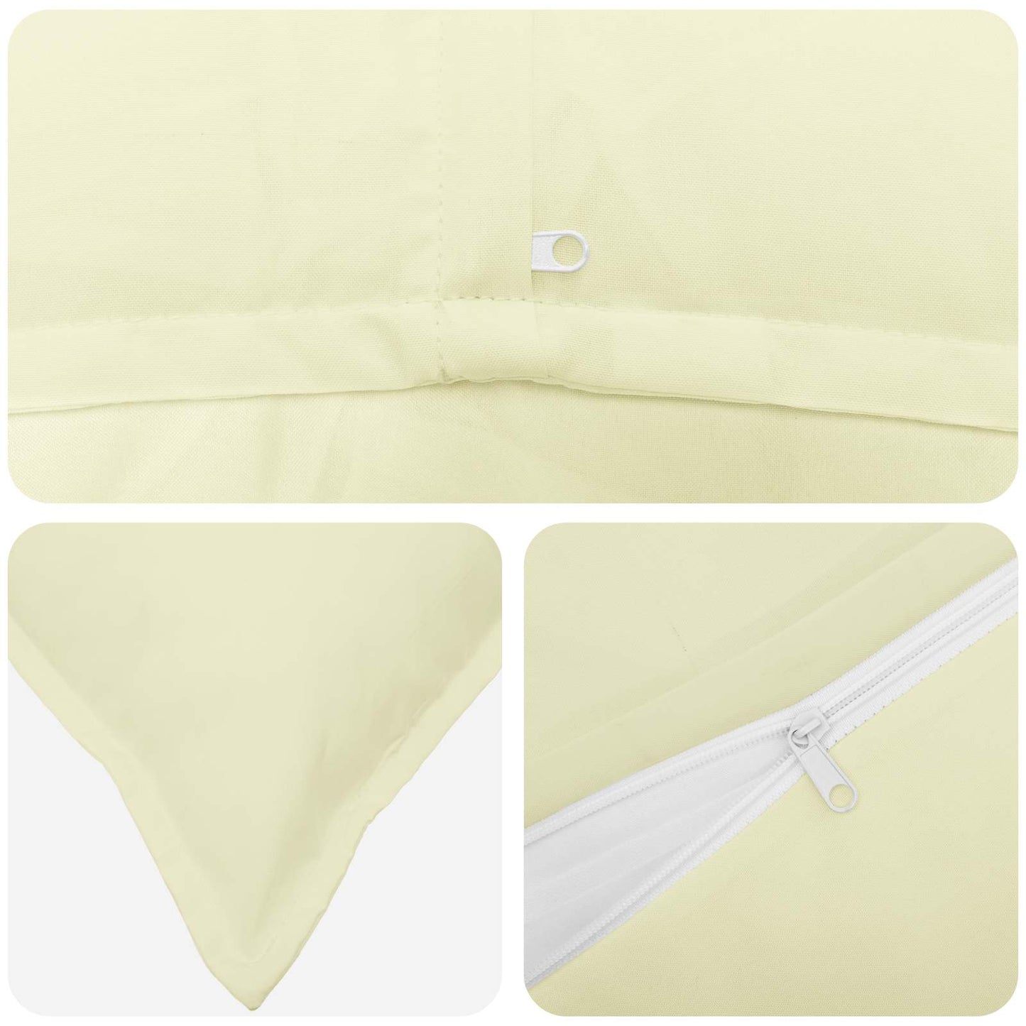 Cushion Cover 2 pcs HOUTEN Cream 80 x 80 cm Polyester