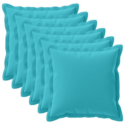 Cushion Cover 6 pcs HOUTEN Turquoise 80 x 80 cm Polyester