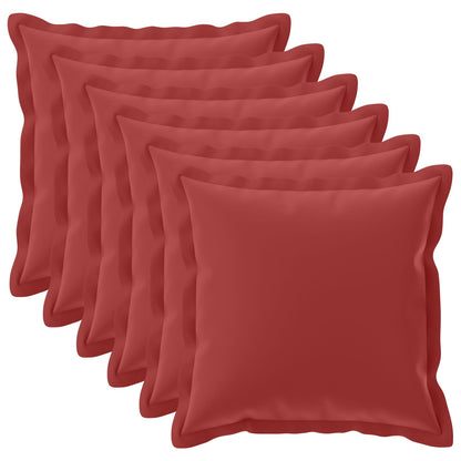Cushion Cover 6 pcs HOUTEN Wine Red 80 x 80 cm Polyester