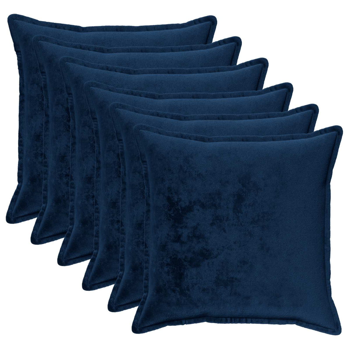 Cushion Cover 6 pcs HOUTEN Navy Blue 80 x 80 cm Flannel