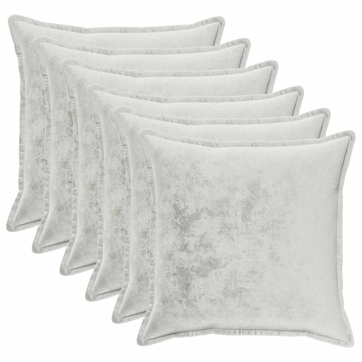 Cushion Cover 6 pcs HOUTEN Light Grey 80 x 80 cm Flannel
