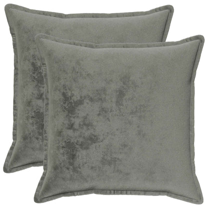 Cushion Cover 2 pcs HOUTEN Dark Grey 80 x 80 cm Flannel