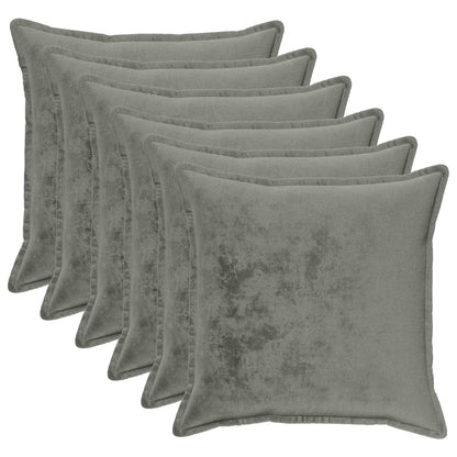 Cushion Cover 6 pcs HOUTEN Dark Grey 80 x 80 cm Flannel