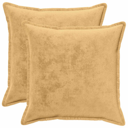 Cushion Cover 2 pcs HOUTEN Taupe 80 x 80 cm Flannel