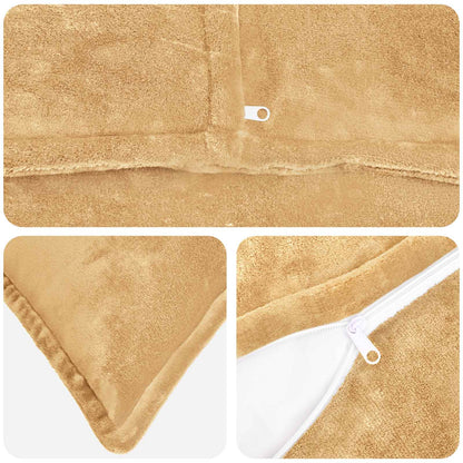 Cushion Cover 6 pcs HOUTEN Taupe 80 x 80 cm Flannel