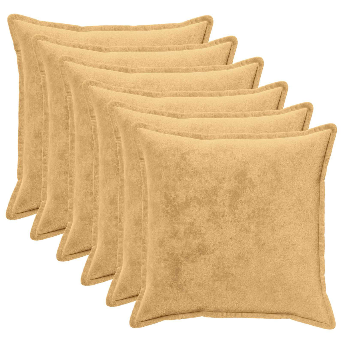 Cushion Cover 6 pcs HOUTEN Taupe 80 x 80 cm Flannel