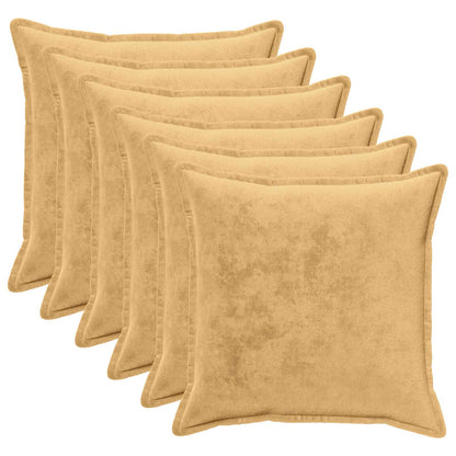 Cushion Cover 6 pcs HOUTEN Taupe 80 x 80 cm Flannel