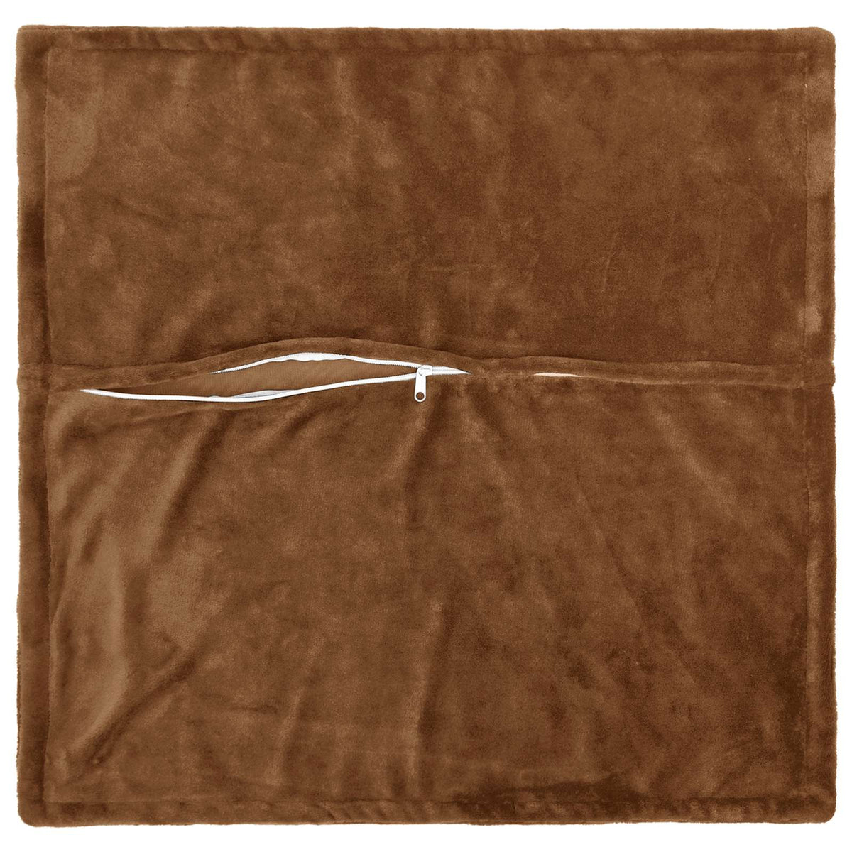Cushion Cover 2 pcs HOUTEN Light Brown 80 x 80 cm Flannel