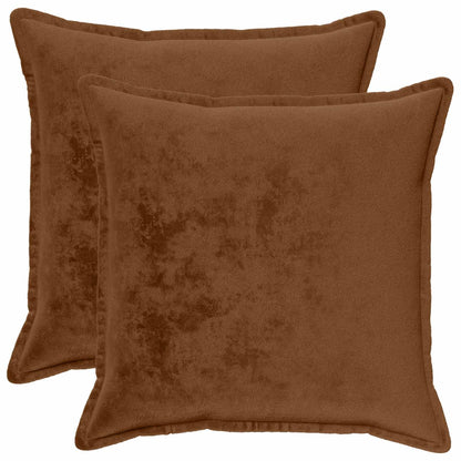 Cushion Cover 2 pcs HOUTEN Light Brown 80 x 80 cm Flannel
