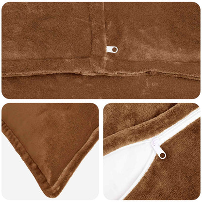 Cushion Cover 6 pcs HOUTEN Light Brown 80 x 80 cm Flannel