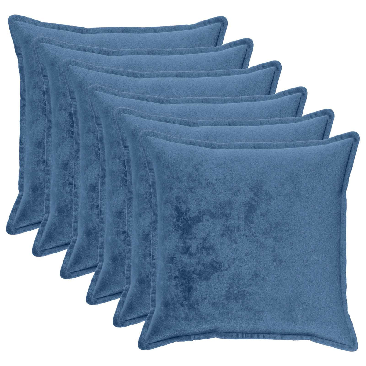 Cushion Cover 6 pcs HOUTEN Light Blue 80 x 80 cm Flannel