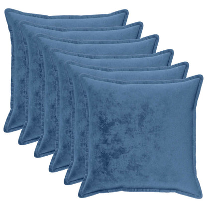 Cushion Cover 6 pcs HOUTEN Light Blue 80 x 80 cm Flannel