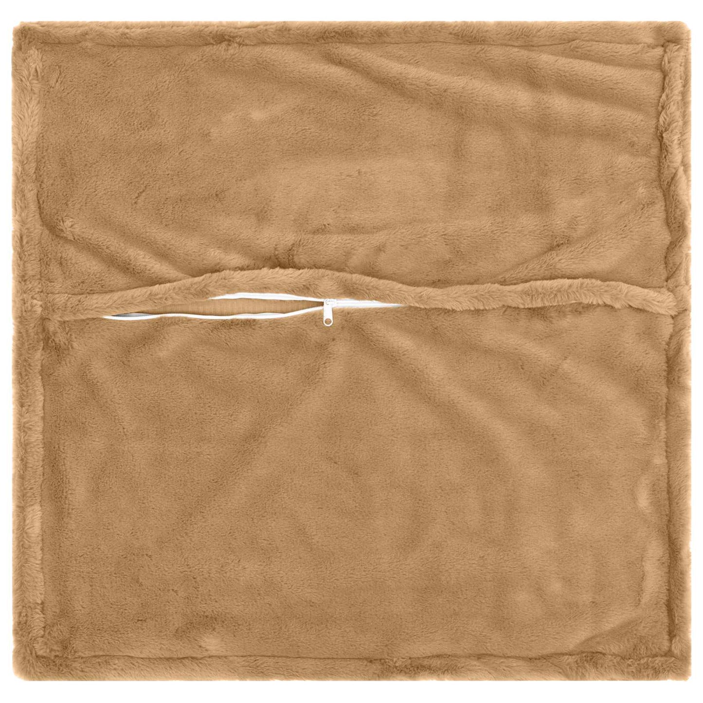 Cushion Cover 6 pcs HOUTEN Taupe 80 x 80 cm Faux Rabbit Fur
