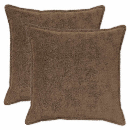 Cushion Cover 2 pcs HOUTEN Light Brown 80 x 80 cm