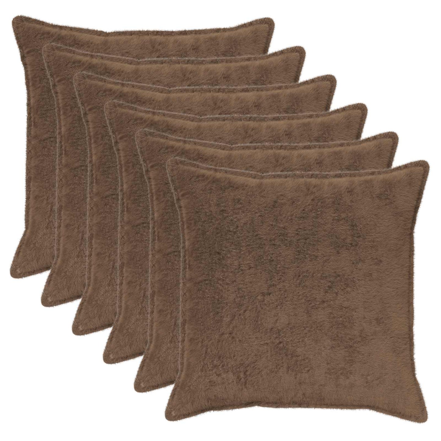 Cushion Cover 6 pcs HOUTEN Light Brown 80 x 80 cm