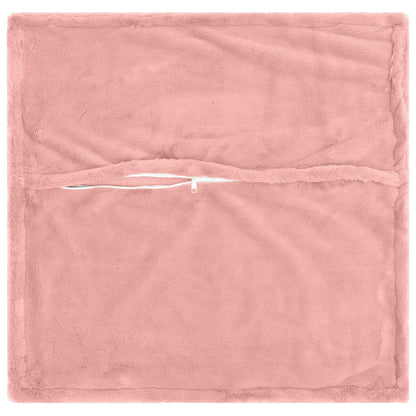 Cushion Cover 2 pcs HOUTEN Pink 80 x 80 cm Faux Rabbit Fur