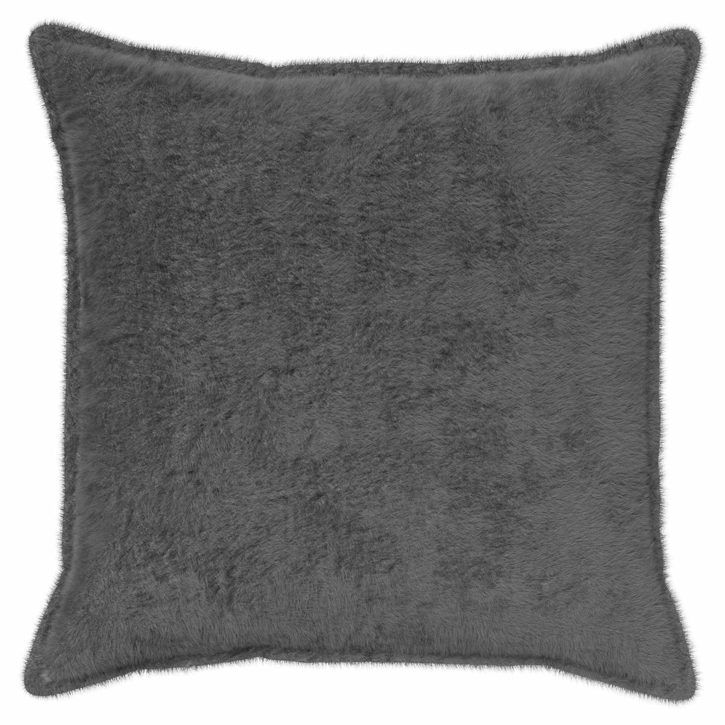 Cushion Cover 2 pcs HOUTEN Dark Grey 80 x 80 cm Faux Rabbit Fur