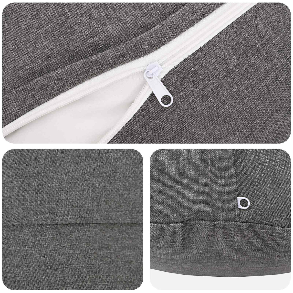 Cushion Cover 6 pcs HEERLEN Light Grey Ø 30 cm Fabric