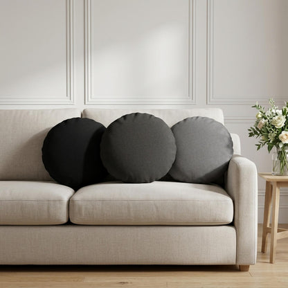 Throw Pillow 2 pcs HEERLEN Light Grey Dia. 40 cm Fabric