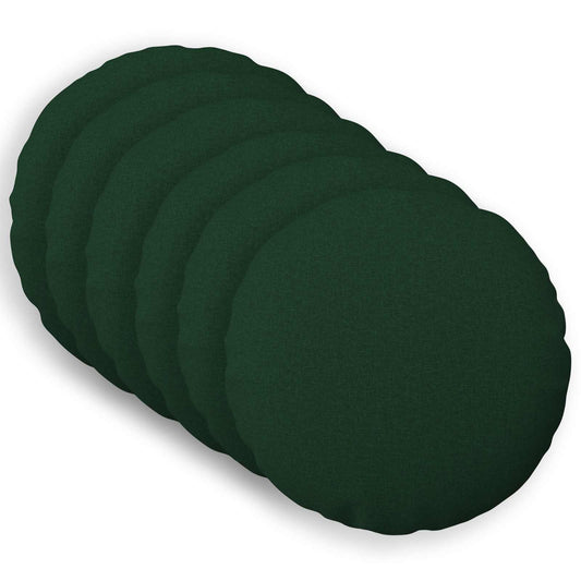 Cushion Cover 6 pcs HEERLEN Dark Green Ø 30 cm Fabric