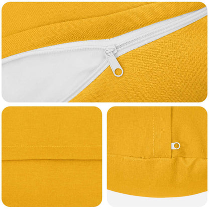 Cushion Cover 2 pcs HEERLEN Light Yellow Ø 30 cm Fabric