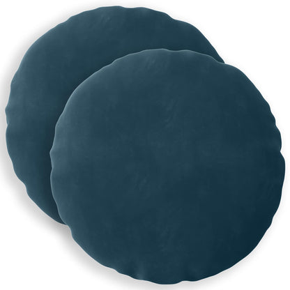 Cushion Cover 2 pcs HEERLEN Blue Ø 30 cm Velvet