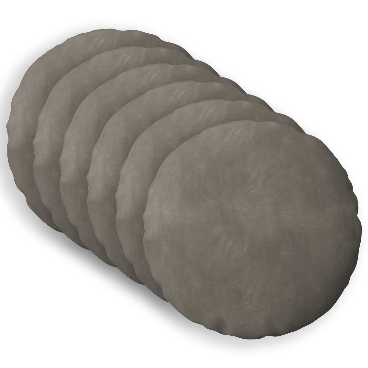 Cushion Cover 6 pcs HEERLEN Light Grey Ø 30 cm Velvet