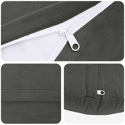 Cushion Cover 2 pcs HEERLEN Dark Grey Ø 30 cm Velvet
