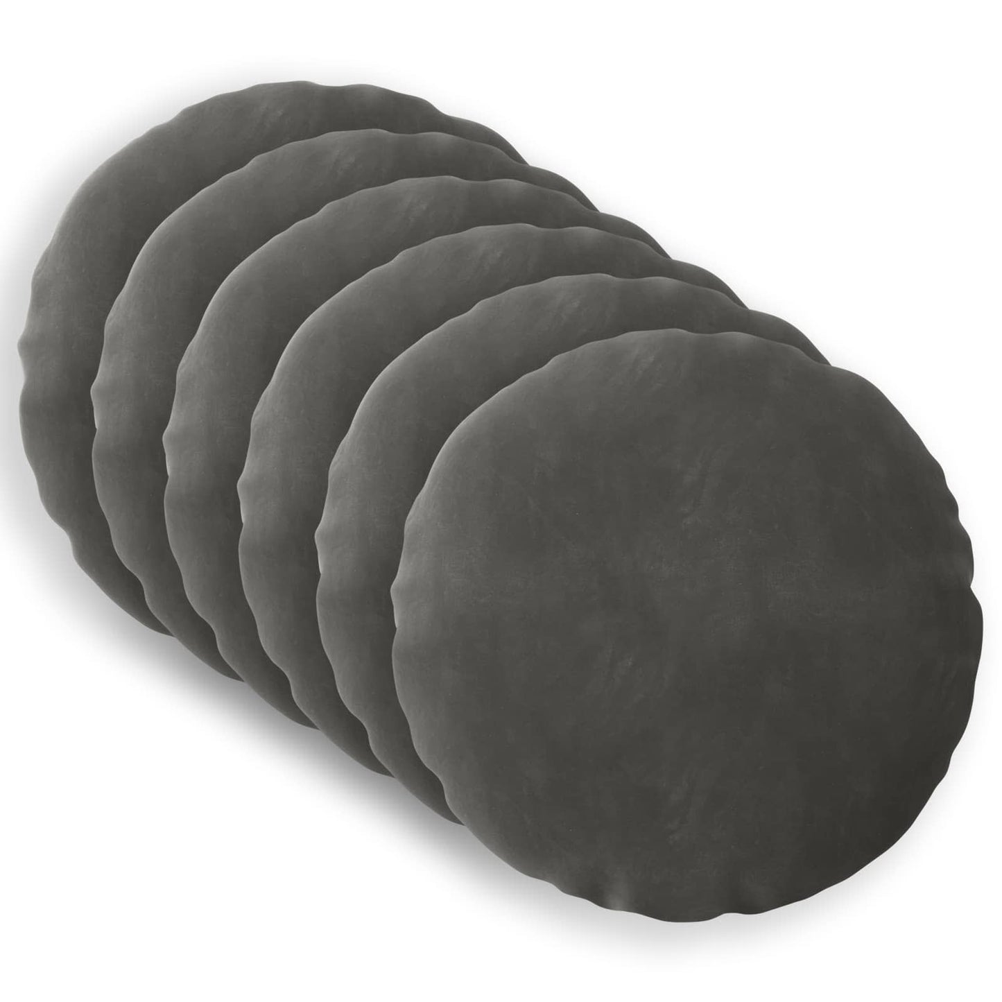 Cushion Cover 6 pcs HEERLEN Dark Grey Ø 30 cm Velvet