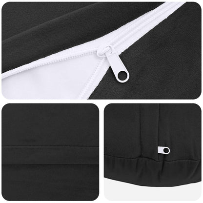 Cushion Cover 6 pcs HEERLEN Black Ø 30 cm Velvet