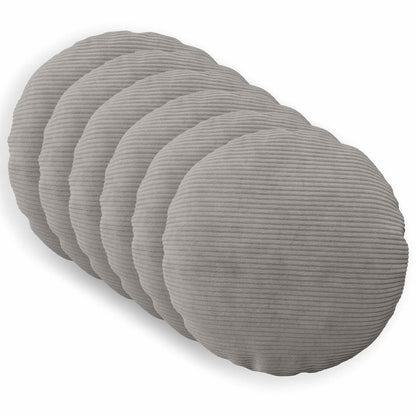 Cushion Cover 6 pcs HEERLEN Light Grey Ø 30 cm Corduroy