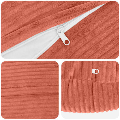 Cushion Cover 6 pcs HEERLEN Red Orange Ø 30 cm Corduroy