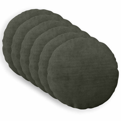 Cushion Cover 6 pcs HEERLEN Anthracite Ø 30 cm Corduroy