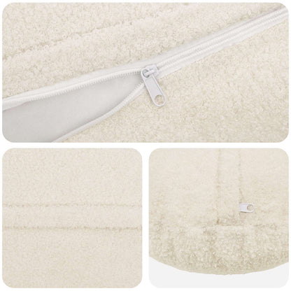 Cushion Cover 6 pcs HEERLEN Cream Ø 30 cm Bouclé