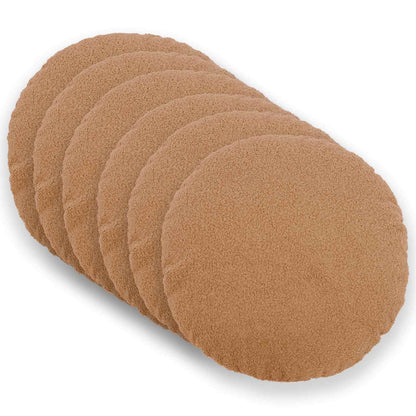 Cushion Cover 6 pcs HEERLEN Beige Ø 30 cm Bouclé