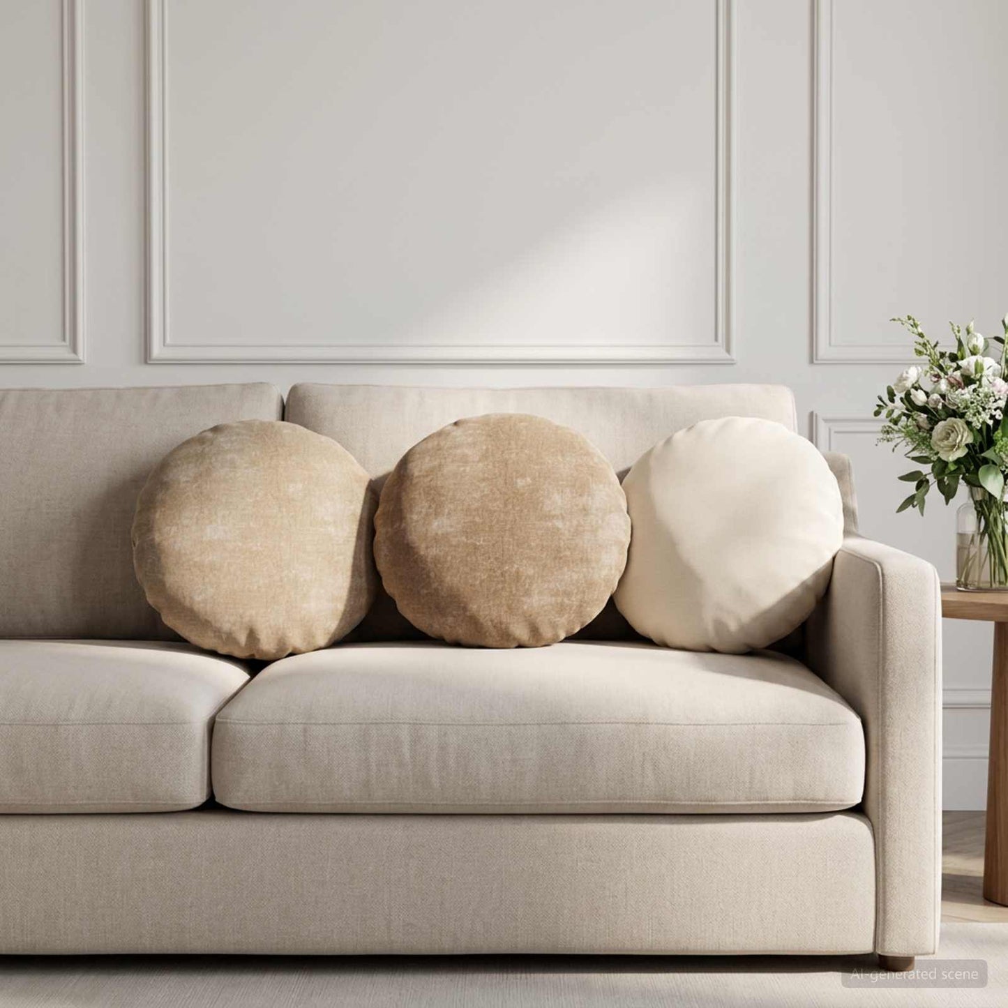 Cushion Cover 2 pcs HEERLEN Dark Grey Ø 40 cm Chenille Fabric