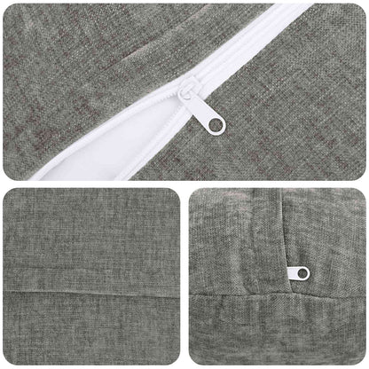 Cushion Cover 6 pcs HEERLEN Dark Grey Ø 30 cm Chenille Fabric