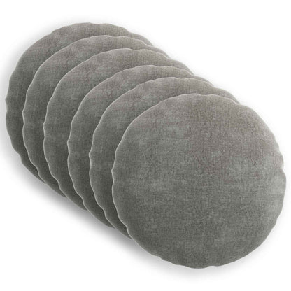 Cushion Cover 6 pcs HEERLEN Dark Grey Ø 30 cm Chenille Fabric