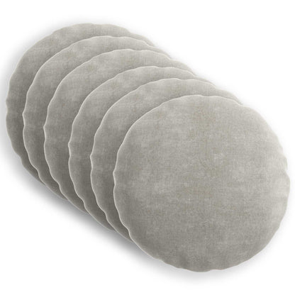 Cushion Cover 6 pcs HEERLEN Light Grey Ø 30 cm Chenille Fabric