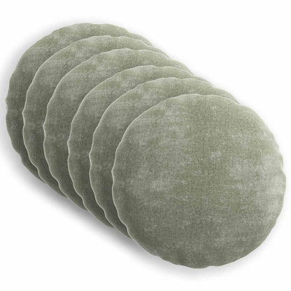 Cushion Cover 6 pcs HEERLEN Green Ø 30 cm Chenille Fabric