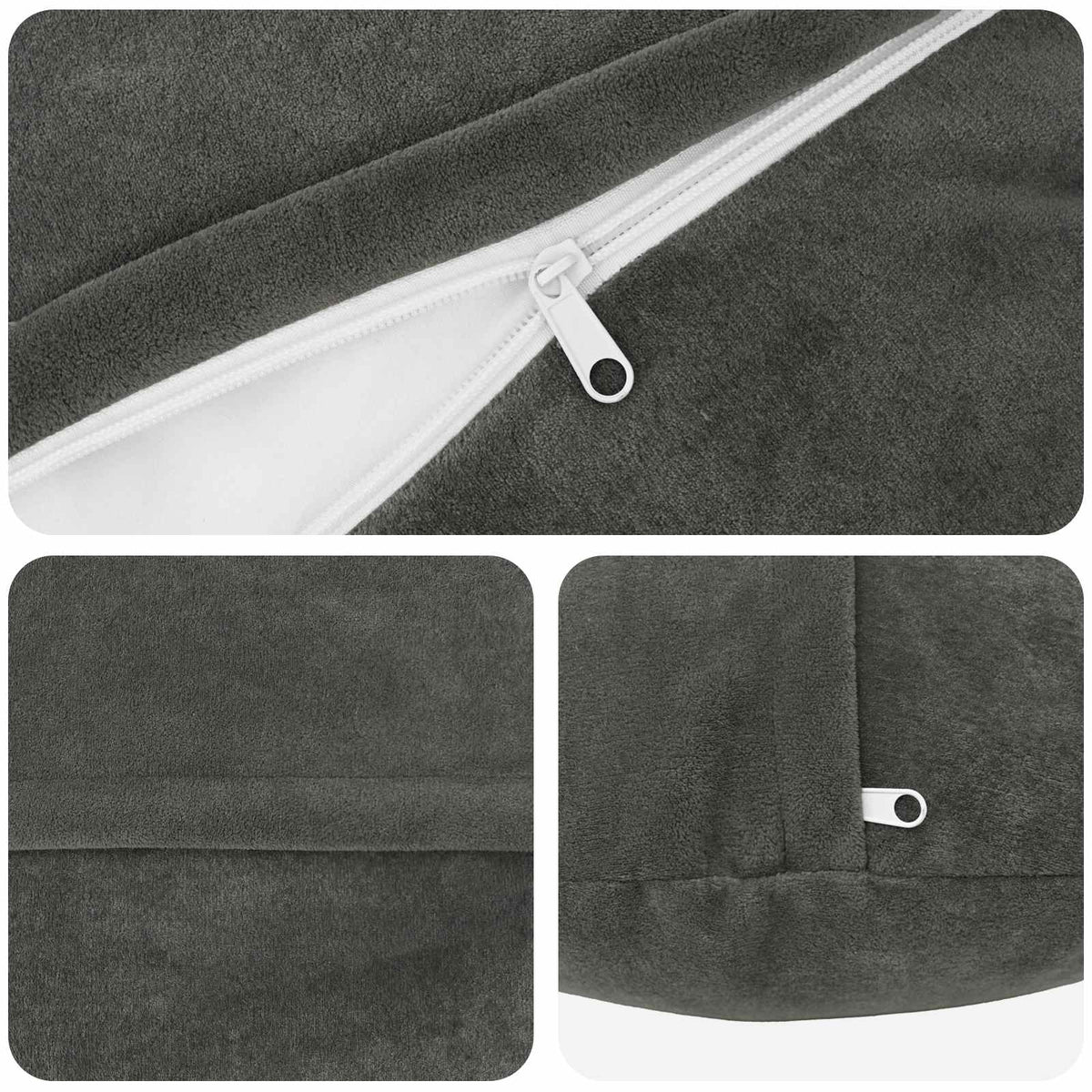 Cushion Cover 2 pcs HEERLEN Anthracite Ø 30 cm