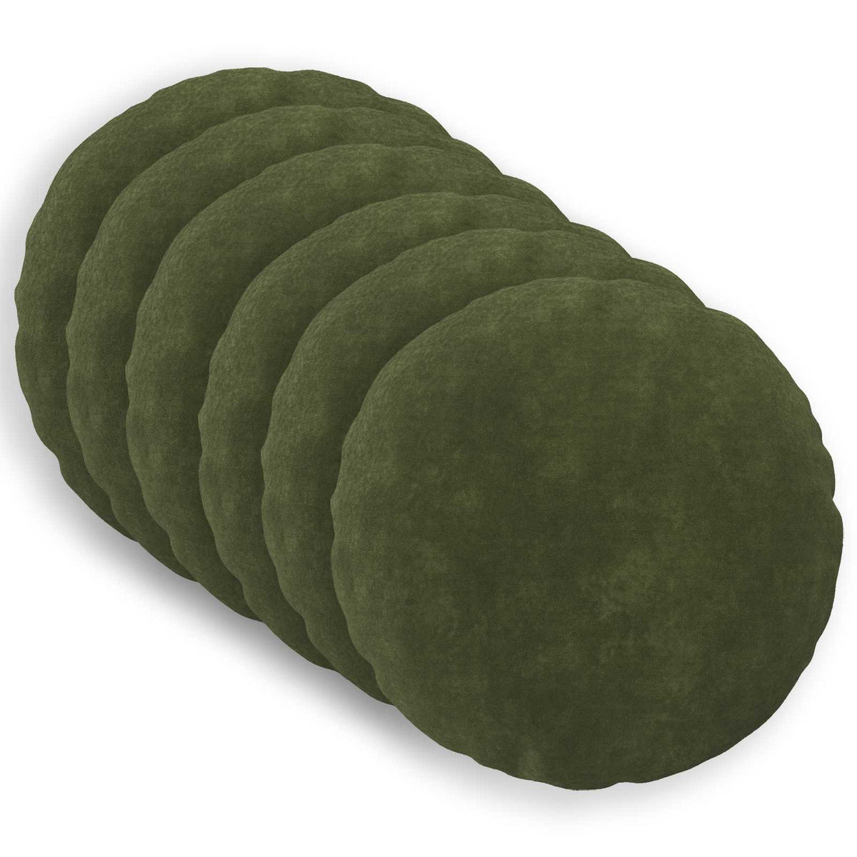 Cushion Cover 6 pcs HEERLEN Green Ø 30 cm Microfiber Fleece