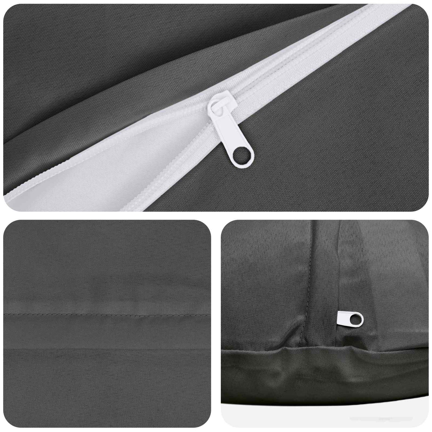 Cushion Cover 2 pcs HEERLEN Anthracite Ø 30 cm Polyester