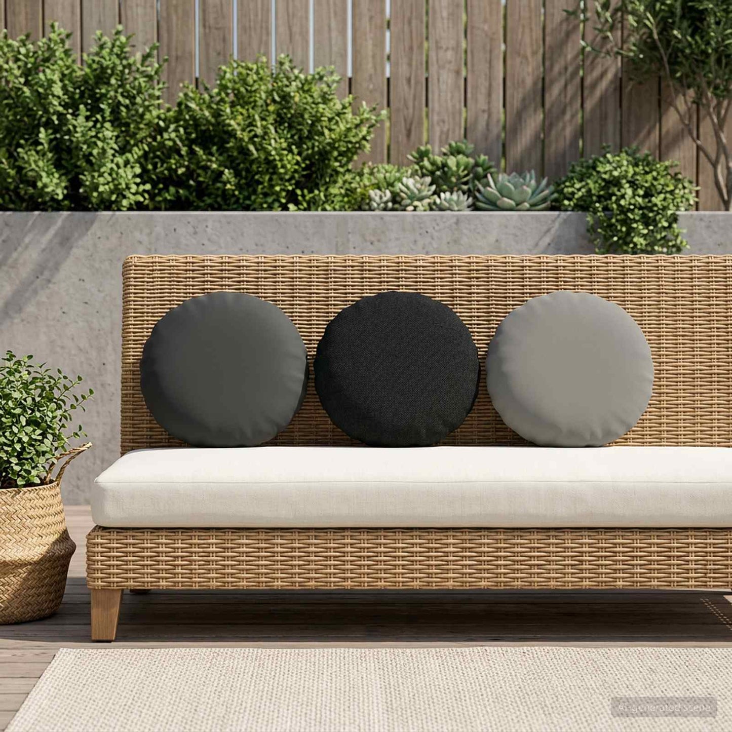 Cushion Cover 6 pcs HEERLEN Anthracite Ø 30 cm Polyester
