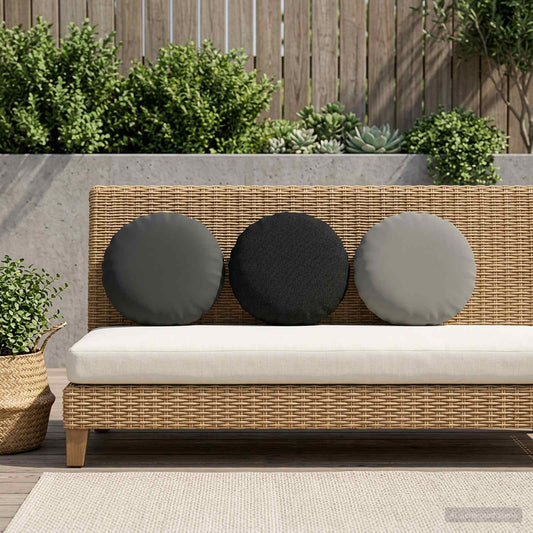 Cushion Cover 6 pcs HEERLEN Black Ø 30 cm Polyester